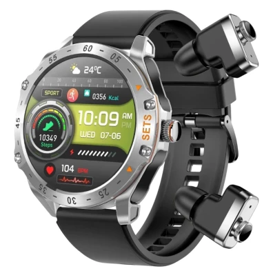 EIGIIS T95C Plata - Smartwatch con Correa de Silicona y Auriculares