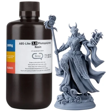 ELEGOO Resina ABS V3.0 Gris Para Impresoras 3D LCD - 1KG