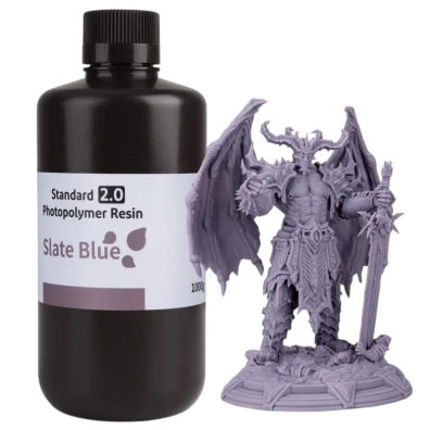 ELEGOO Resina Estándar v2.0 Azul Pizarra - Para Impresoras 3D de Resina LCD 1KG