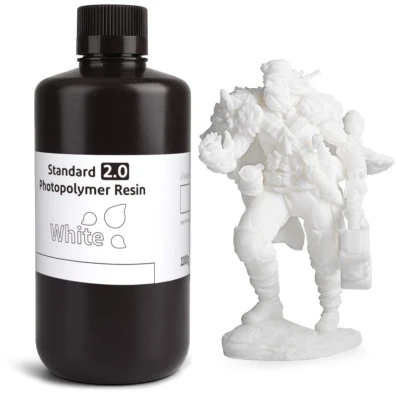 ELEGOO Resina Estándar v2.0 Blanco 1KG para Impresoras 3D de Resina LCD
