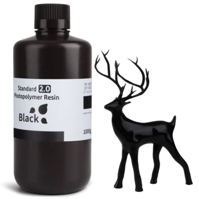 ELEGOO Resina Estándar v2.0 Negro para Impresoras 3D de Resina LCD - 1KG