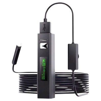 Endoscopio WiFi 8 mm enfoque automático 5 MP para Android/iPhone - Cable rígido 5 m