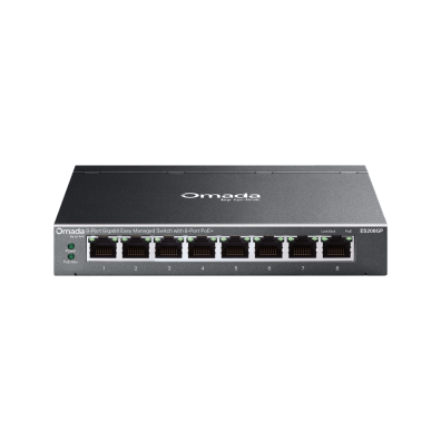 Switch Semigestionable TP-LINK Omada ES208GP 8P 8xLAN 1Gb PoE+ Metal