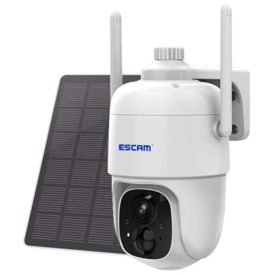 Cámara de vigilancia IP Escam G24 3M Wifi con panel solar Blanco