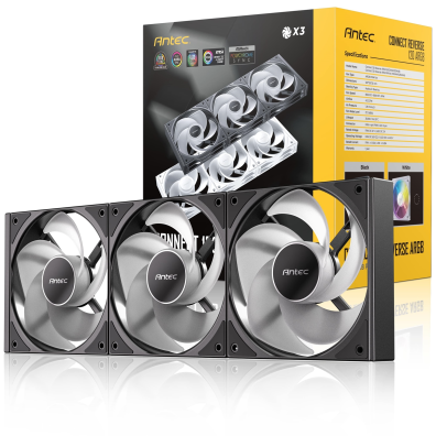 VENTILADORES ANTIC Kit 3 Auxiliar C120R A-RGB - Negro