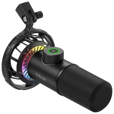 Fifine K658 RGB Micrófono USB para Grabación y Transmisión en PC - Calidad de Audio Profesional