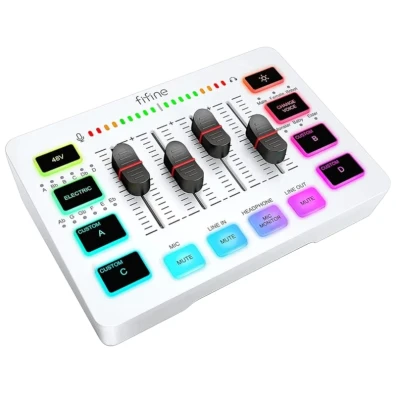 Fifine SC3 Blanco Mezclador de Audio