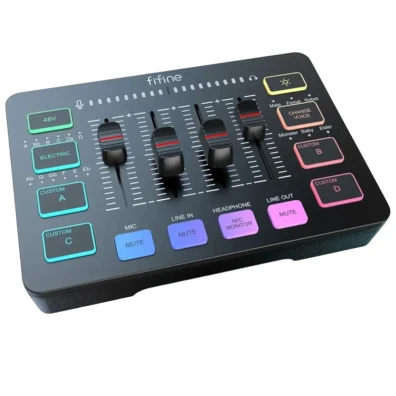 Fifine SC3 Negro Mezclador de audio - Marca Fifine
