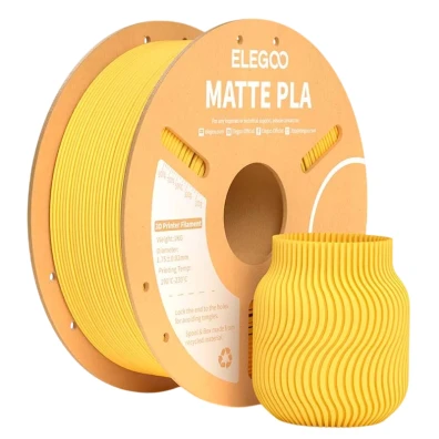 ELEGOO PLA MATTE Amarillo Mate 1.75mm 1kg - Filamento para Impresoras 3D FDM