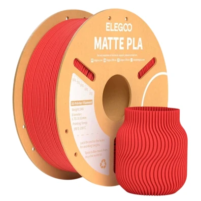 ELEGOO PLA MATTE Rojo Mate 1kg - Filamento 1.75mm para Impresoras 3D FDM