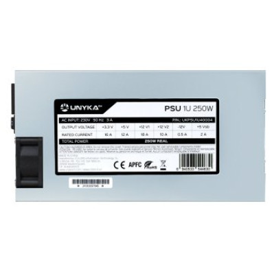 Fuente de alimentación para servidor UNYKAch FLEX 1U 250 W APFC activo 40 mm