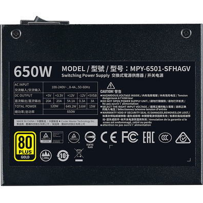 Fuente de alimentación SFX 650W Cooler Master V650 Gold