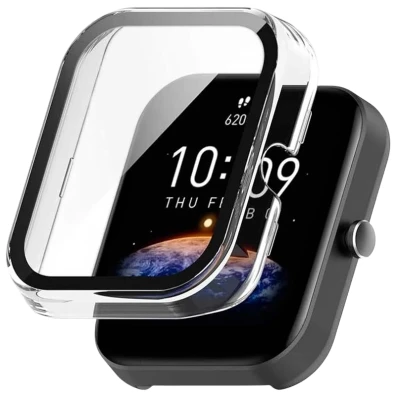 Funda y Cristal Templado Amazfit Bip 3 / Bip 3 Pro Transparente - CROCOCASE