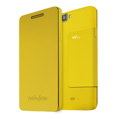 Funda para Wiko Rainbow con Tapa Amarillo