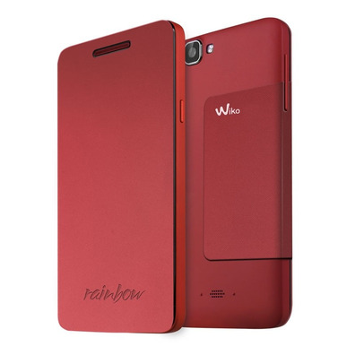 Funda para Wiko Rainbow con Tapa Rojo