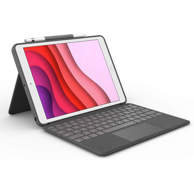 Funda con Teclado Logitech Combo Touch iPad (7ª y 8ª Gen) 10.2" Gris