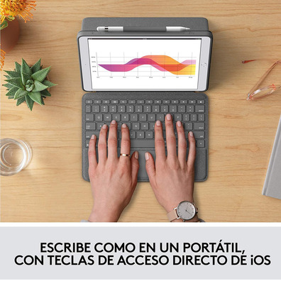 Funda con Teclado Logitech Combo Touch iPad (7ª y 8ª Gen) 10.2" Gris