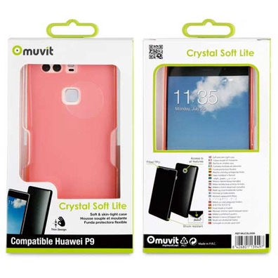 Funda Crystal Soft Lite Rosa Ultrafina Huawei P9 Muvit