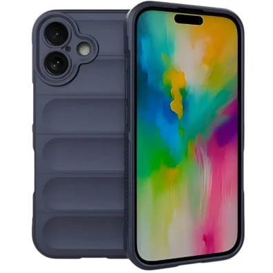 Funda de silicona Wave para iPhone 16 Azul Oscuro - CROCOCASE