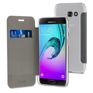 Funda Folio Gris Trasera Transparente Samsung Galaxy A5 2017 Muvit