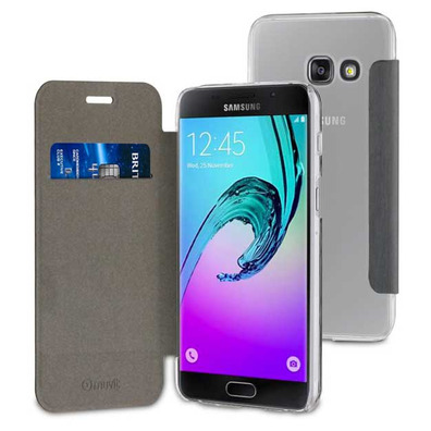 Funda Folio Gris parte Trasera Transparente Samsung Galaxy A3 2017 Muvit