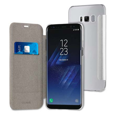 Funda Folio Plata parte Trasera Transparente Samsung Galaxy S8 Muvit