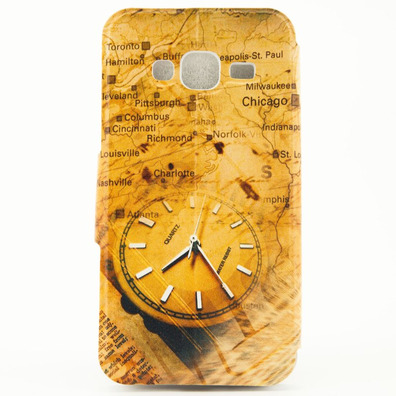 Funda Libro Samsung j3 2016 Mapa Reloj