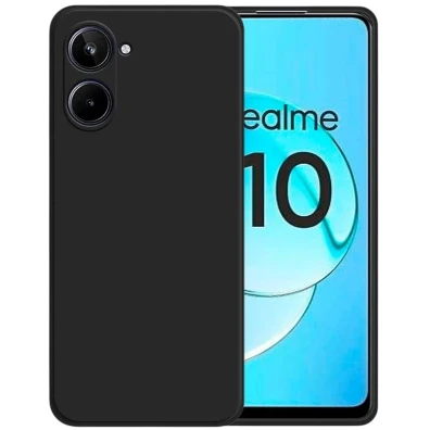 Funda Realme 10 Square Liquid Premium Negro - Marca CROCOCASE