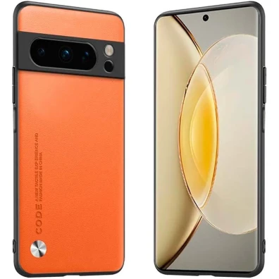 Funda de polipiel Google Pixel 8 Pro Luxury Naranja - CROCOCASE
