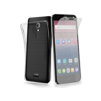 Funda negra SBS + Protector Crital Alcatel Onte Touch Pop C3