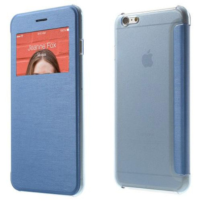 Funda para iPhone 6 con tapa y ventana 4,7" Azul Claro