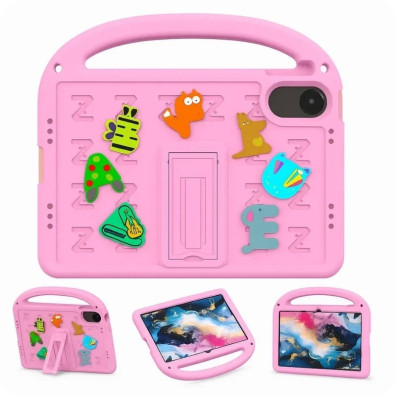 Funda para tablet Xiaomi Redmi Pad Pro 12.1 Rosa con dibujos animados para niños y correa antigolpes