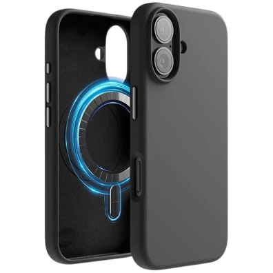 Funda Suave Magsafe iPhone 16 Plus Negro - CROCOCASE