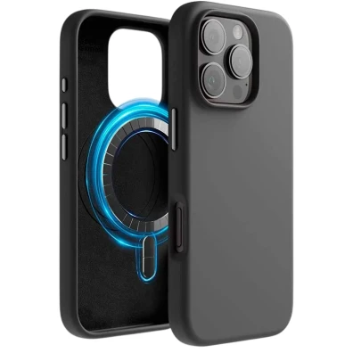 Funda Suave Magsafe Compatible iPhone 16 Pro Negro - CROCOCASE