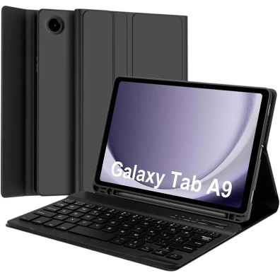 Tapa con Teclado Samsung Galaxy Tab A9 (Inglés) - CROCOCASE