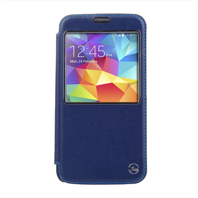 Funda tipo libro con ventana para Samsung Galaxy S5 G900 Púrpura