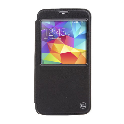 Funda tipo libro con ventana para Samsung Galaxy S5 G900 Negro