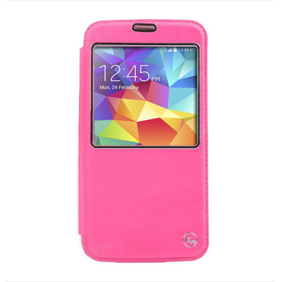 Funda tipo libro con ventana para Samsung Galaxy S5 G900 Rosa