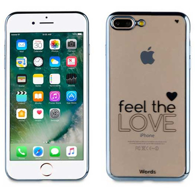 Funda TPU Transparente Feel The Love iPhone 7 Plus Words