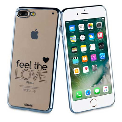 Funda TPU Transparente Feel The Love iPhone 7 Plus Words