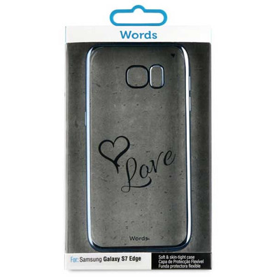Funda TPU Transparente Love Samsung Galaxy S7 Edge Words
