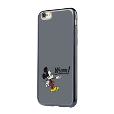 Funda tpu whoooa + marco galvanizado negro para apple iphone 7 mickey mouse