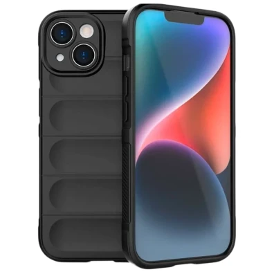 Funda de silicona Wave para iPhone 15 Negro - Marca CROCOCASE