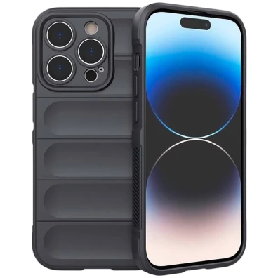 Funda de silicona Wave iPhone 15 Pro Gris Oscuro - Marca CROCOCASE