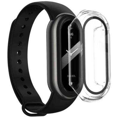 Funda PC + Cristal Templado Xiaomi Mi Smart Band 8 Transparente - Marca CROCOCASE
