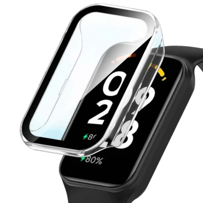 Tempered Glass + Funda PC Xiaomi Mi Smart Band 8 Active Transparente Crococase