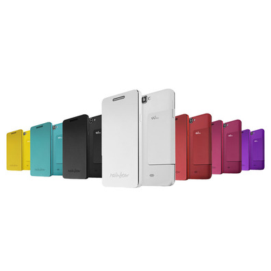 Funda para Wiko Rainbow con Tapa Amarillo