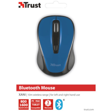 TRUST WIRELESS MOUSE YVI- BLUE BRILLO (AZUL) (SENSOR OPTICO DE 800 - 1.600 PPP REALES)