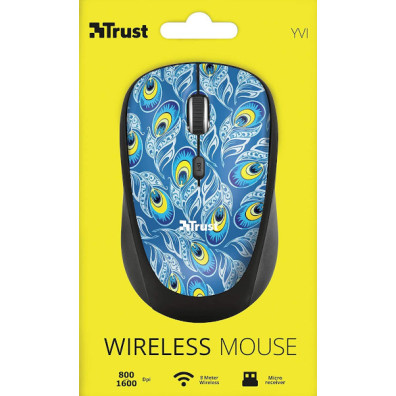 TRUST YVI WIRELESS COMPACT MOUSE PEACOCK (SENSOR OPTICO DE 800 - 1.600 PPP REALES)