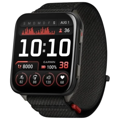 Garmin Venu X1 Gris Titanio con Correa de Nailon ComfortFit Negro
